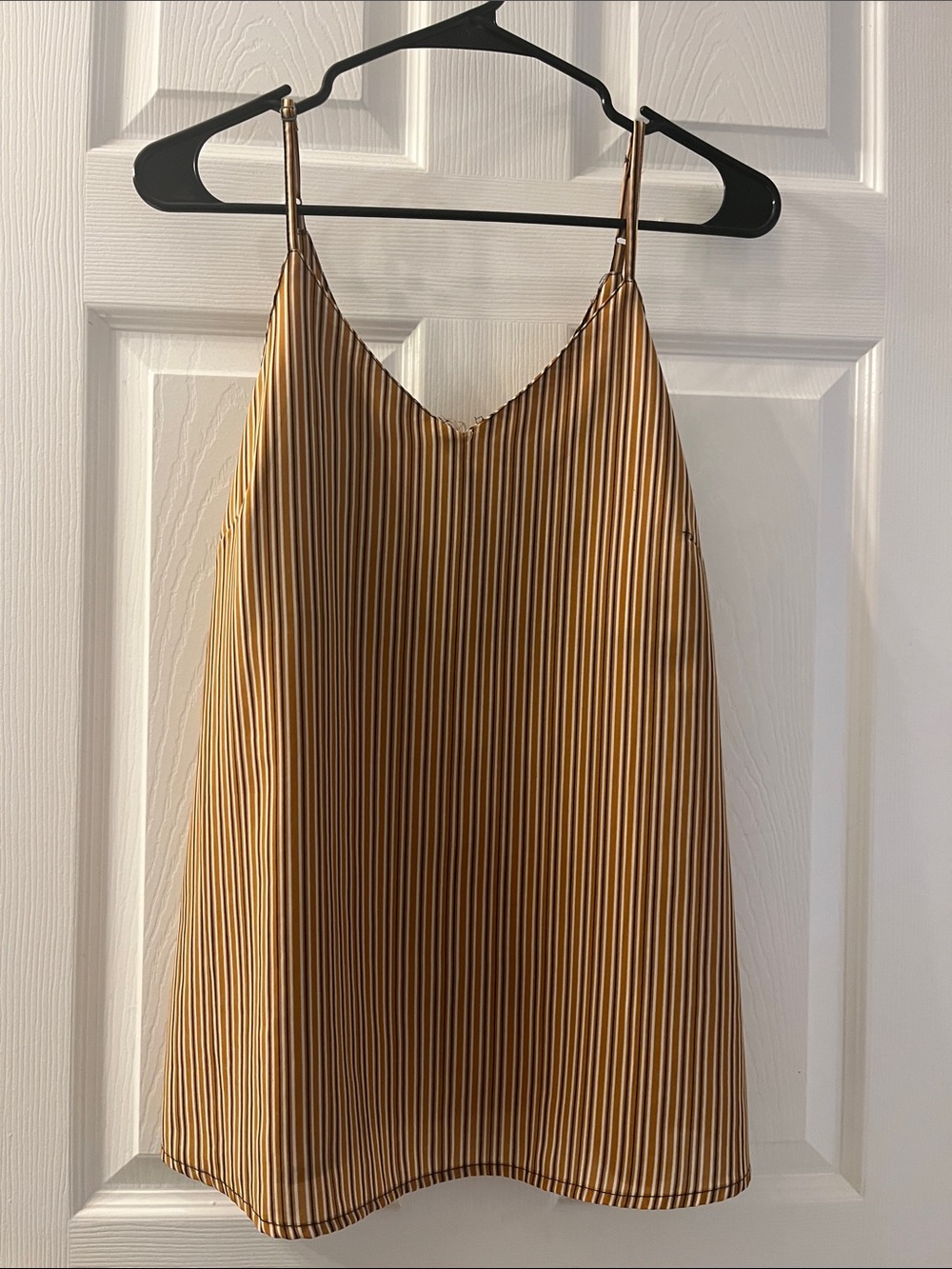 Yellow Black and White Striped Tank Top